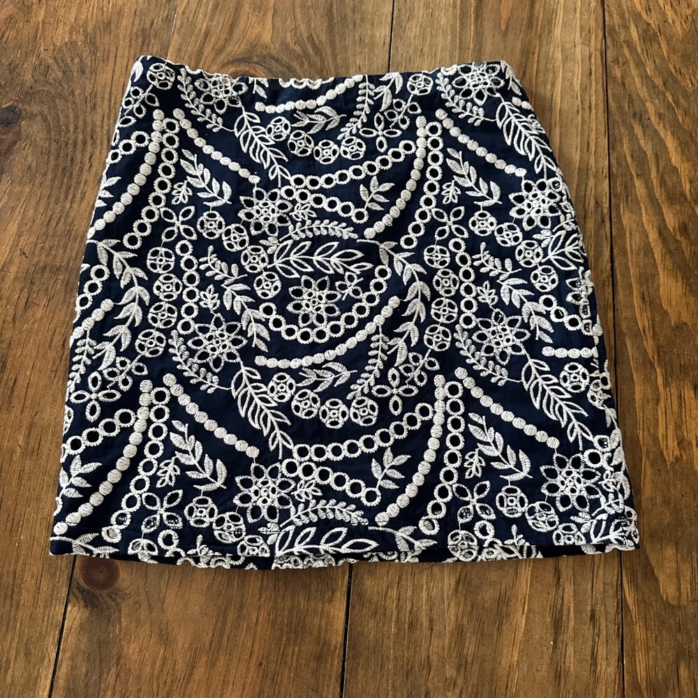 Navy and white skirt